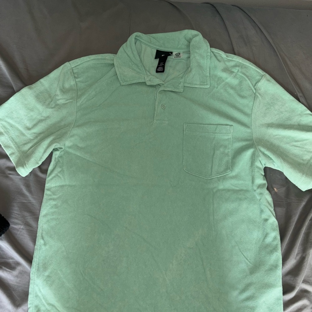 Green terrycloth polo H&M
